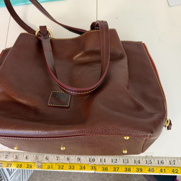 Dooney & Bourke Florentine Large Zip Tote Bag Brown Leather $588 - Picture 10 of 13